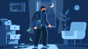 Illustration of a home invasion
