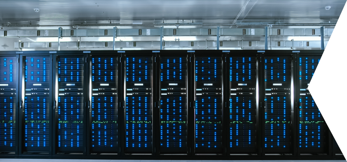 A photo of racks of Computer Servers